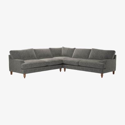 Sofa.com Isla Large Corner Sofa in Liquorice Baylee Multi-Tone Viscose Linen