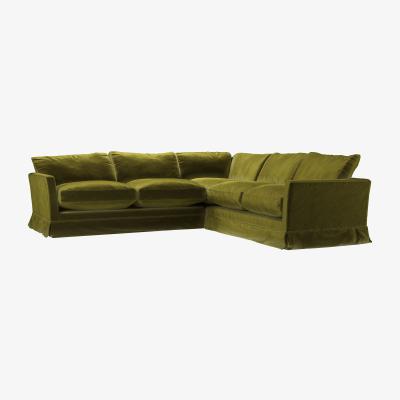 Sofa.com Otto Asym. Crn: LHF 2.5 Seat w RHF 2 Seat in Olive Cotton Matt Velvet - sofa.com