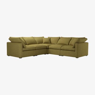 Sofa.com Long Island Slim Medium Corner Sofa in Mossymere Norfolk Cotton