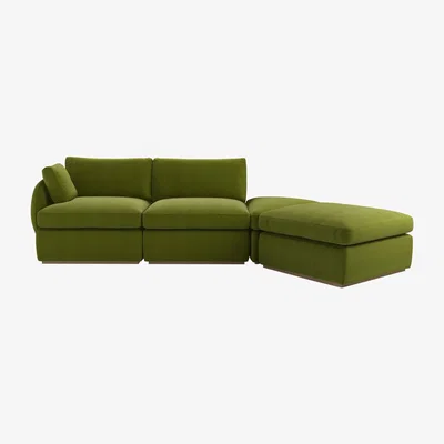 Sofa.com Ren LHF Modular Sofa in Vine Leaf Organic Smart Cotton