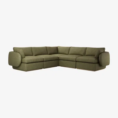 Sofa.com Ren Medium Corner Sofa in Thyme Florence Textured Weave