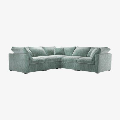 Sofa.com Long Island Slim Medium Corner Sofa in Peppermint Bubble Velvet