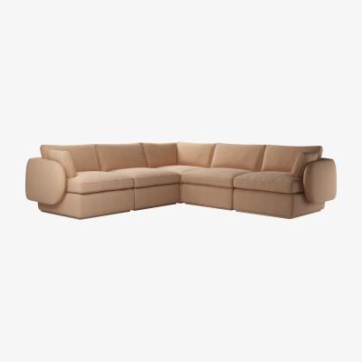 Sofa.com Ren Medium Corner Sofa in Rosewater Organic Smart Cotton