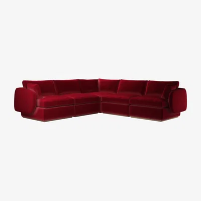 Sofa.com Ren Medium Corner Sofa in Malbec Cotton Matt Velvet