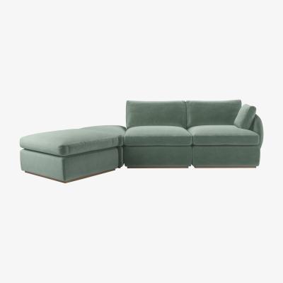 Sofa.com Ren RHF Modular Sofa in Sage Smart Velvet