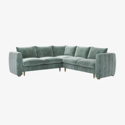 Sofa.com Tiffany Slim Medium Corner Sofa in Peppermint Bubble Velvet - sofa.com