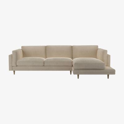 Sofa.com Marco RHF Chaise Sofa in Cashew Baylee Viscose Linen