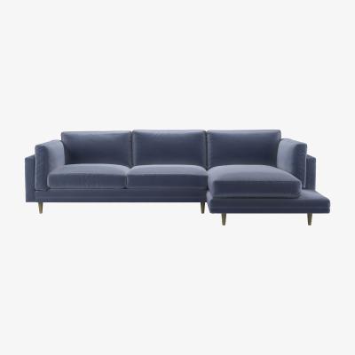 Sofa.com Marco RHF Chaise Sofa in Sapphire Smart Velvet