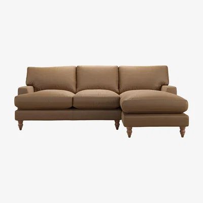 Sofa.com Isla Medium RHF Chaise Sofa in Spiced Honey Soft Leather - sofa.com