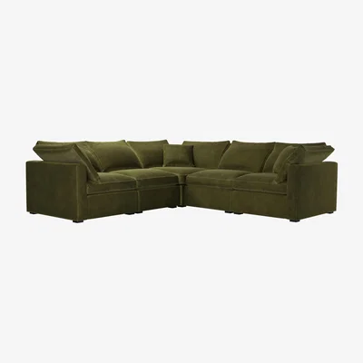 Sofa.com Long Island Slim Medium Corner Sofa in Meadow Smart Velvet