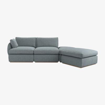 Sofa.com Ren LHF Modular Sofa in Cornflower Silky Jacquard Weave