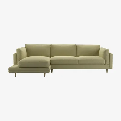 Sofa.com Marco LHF Chaise Sofa in Cardamon Brushed Linen Cotton