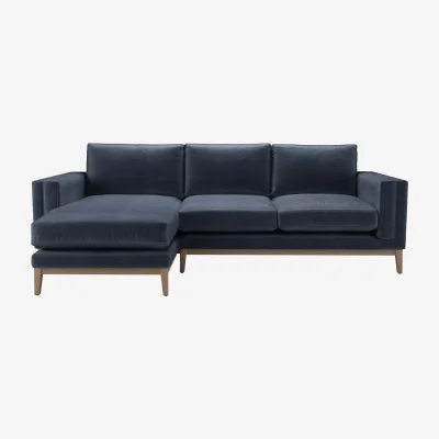 Sofa.com Costello LHF Chaise Sofa in Armour Smart Velvet - sofa.com