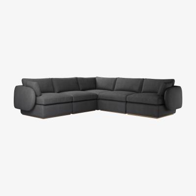 Sofa.com Ren Medium Corner Sofa in Charcoal Brushed Linen Cotton