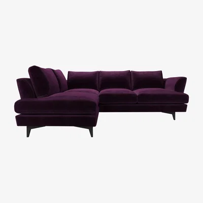 Sofa.com Lars LHF Open End Corner Sofa in Plum Smart Velvet