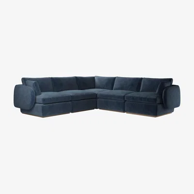 Sofa.com Ren Medium Corner Sofa in Portland Blue Brushstroke
