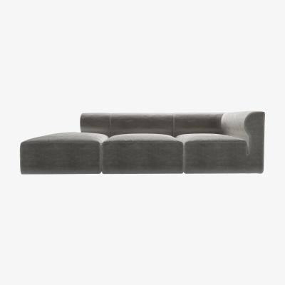 Sofa.com Cohen RHF Modular Sofa in Squirrel Cotton Matt Velvet - sofa.com