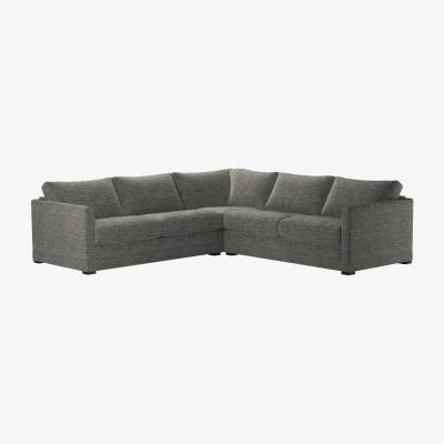 Sofa.com Aissa Medium Corner Sofa in Liquorice Baylee Multi-Tone Viscose Linen