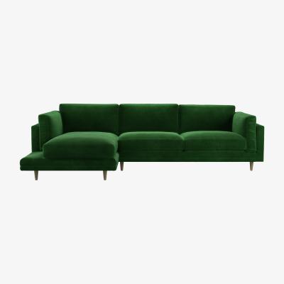 Sofa.com Marco LHF Chaise Sofa in Putting Green Aquaclean Clever Velvet