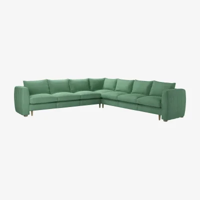 Sofa.com Tiffany Slim Large Corner Sofa in Celadon Easy Cotton