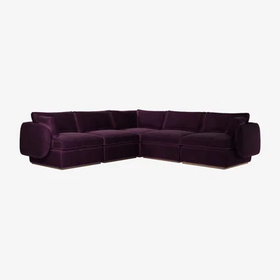 Sofa.com Ren Medium Corner Sofa in Damson Smart Velvet