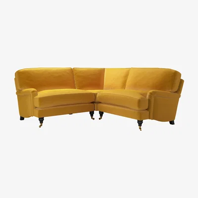 Sofa.com Bluebell Small Corner Sofa in Butterscotch Cotton Matt Velvet - sofa.com