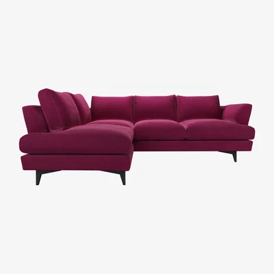 Sofa.com Lars LHF Open End Corner Sofa in Persian Rose Smart Velvet