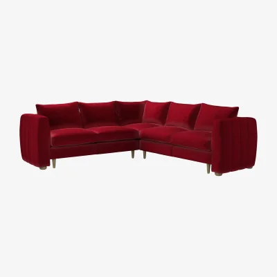 Sofa.com Tiffany Slim Medium Corner Sofa in Malbec Cotton Matt Velvet
