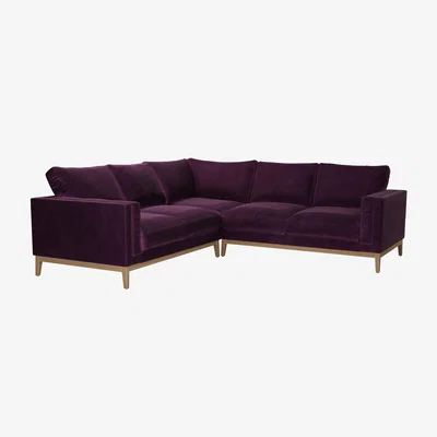 Sofa.com Costello  Medium Corner Sofa in Damson Smart Velvet