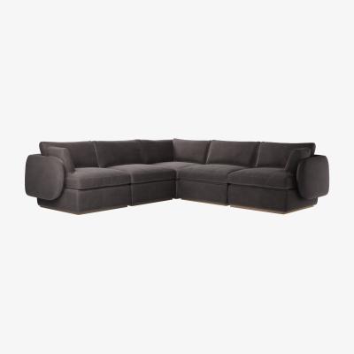 Sofa.com Ren Medium Corner Sofa in Shale Aquaclean Clever Velvet