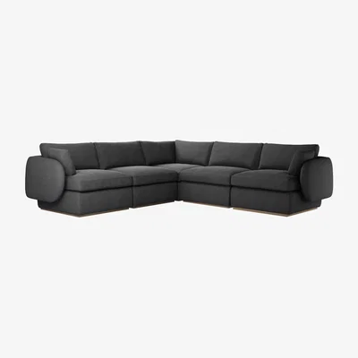 Sofa.com Ren Medium Corner Sofa in Arctic Seal Easy Cotton