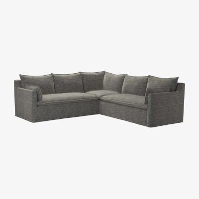 Sofa.com Anders Medium Corner Sofa in Liquorice Baylee Multi-Tone Viscose Linen