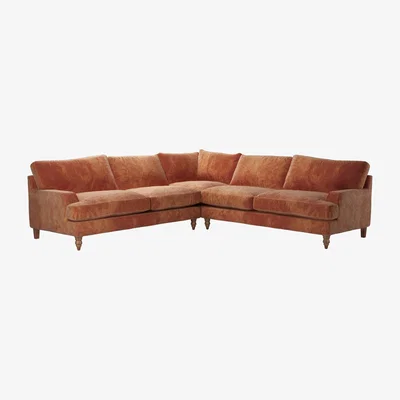 Sofa.com Isla Large Corner Sofa in Pomegranate Bubble Velvet