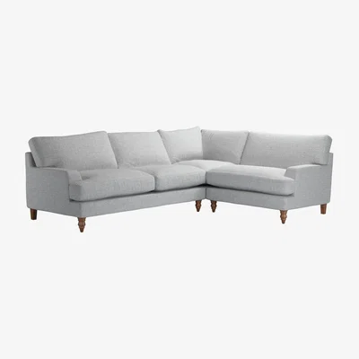 Sofa.com Isla Asym. Crn: LHF 2.5 Seat w RHF Loveseat in Frost Highland Tweed - sofa.com