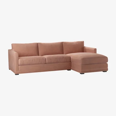 Sofa.com Aissa Medium RHF Chaise Sofa in Cosmopolitan Smart Velvet - sofa.com