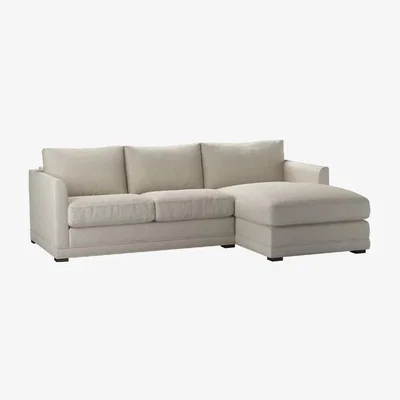 Sofa.com Aissa Small RHF Chaise Sofa in Canvas Pure Belgian Linen - sofa.com