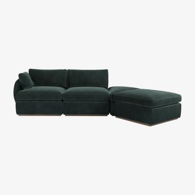 Sofa.com Ren LHF Modular Sofa in Smokey Green Cashmere Velvet