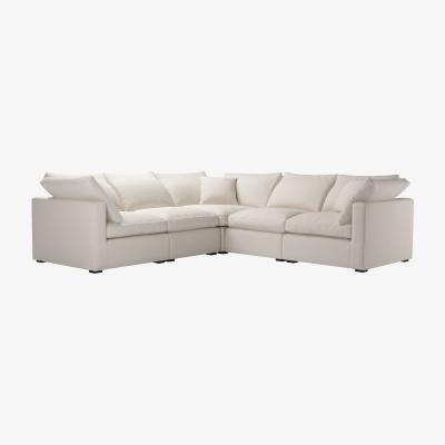 Sofa.com Long Island Slim Medium Corner Sofa in Taupe Brushed Linen Cotton