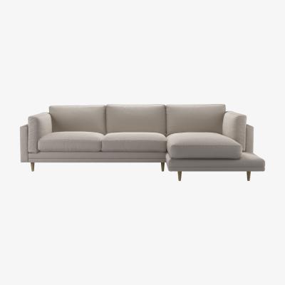 Sofa.com Marco RHF Chaise Sofa in Stone Brushed Linen Cotton