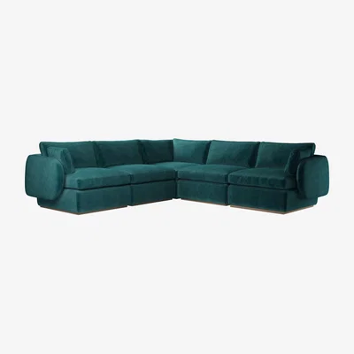 Sofa.com Ren Medium Corner Sofa in Jade Smart Velvet