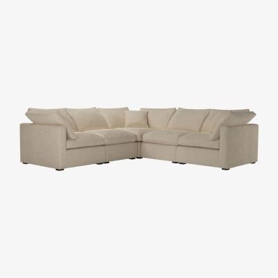 Sofa.com Long Island Slim Medium Corner Sofa in Cashew Baylee Viscose Linen