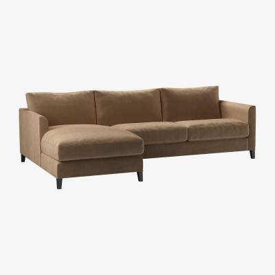 Sofa.com Izzy Medium LHF Chaise Sofa in Spiced Latte Cotton Matt Velvet - sofa.com