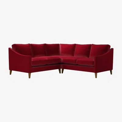 Sofa.com Iggy Small Corner Sofa in Malbec Cotton Matt Velvet