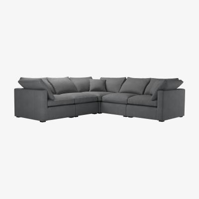 Sofa.com Long Island Slim Medium Corner Sofa in Monsoon Brushed Linen Cotton