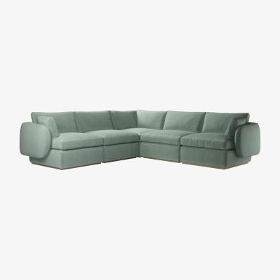 Sofa.com Ren Medium Corner Sofa in Sage Smart Velvet