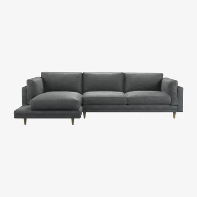 Sofa.com Marco LHF Chaise Sofa in Niagara Powdered Leather