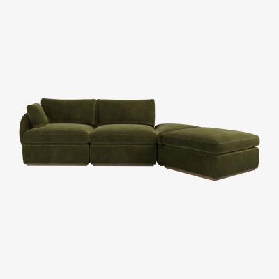 Sofa.com Ren LHF Modular Sofa in Meadow Smart Velvet