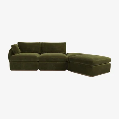 Sofa.com Ren LHF Modular Sofa in Meadow Smart Velvet