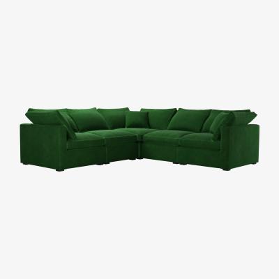 Sofa.com Long Island Slim Medium Corner Sofa in Putting Green Aquaclean Clever Velvet