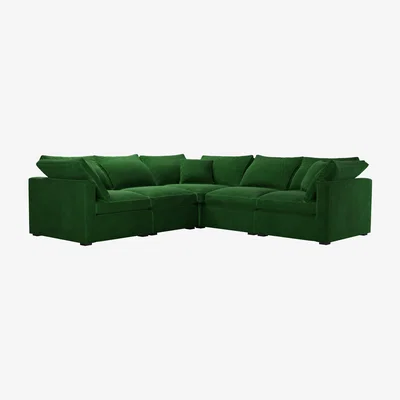 Sofa.com Long Island Slim Medium Corner Sofa in Putting Green Aquaclean Clever Velvet